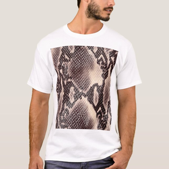 T-shirt Cuir serpent : texture brune transparente (Devant)