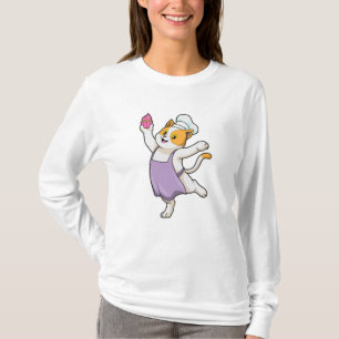 T-shirt Cuire au chat avec tablier de Cuisine et muffin