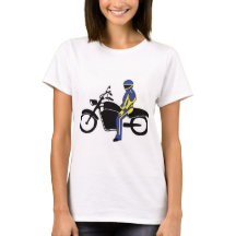 Cuirs bleus et jaunes à une course de moto