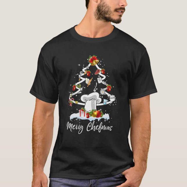 T-shirt Cuisine Chef Joyeux pyjamas de Noël Famille Joyeux (Devant)