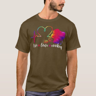 T-shirt Cuisine Cuisinière Teinture Coeur Heartbeat Cuisin