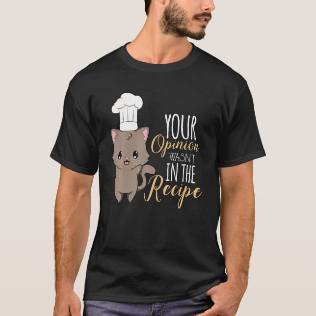 T-shirt Cuisine de chat Recette culinaire Restaurant Chef (Devant)