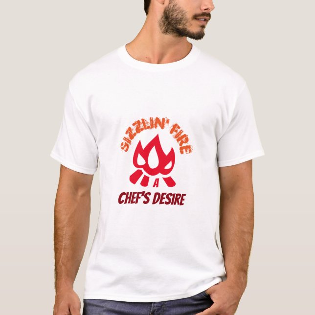 T-shirt Cuisine de feu de camp du chef pompier de Sizzlin (Devant)