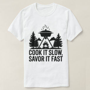 T-shirt Cuisine de feu de camp Pot Mountain Wilderness Art