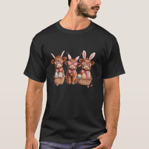 T-shirt Cuisine Highland Coquette Bow Pâques Jour de Pâque