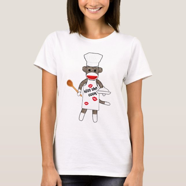 T-shirt Cuisinier de singe de chaussette par le kolohe (Devant)