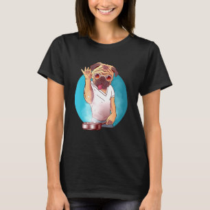 T-shirt Cuisinier Pug Cuisine Avec Amour Unisexe