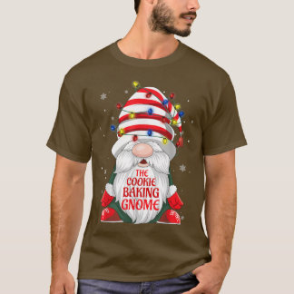 T-shirt Cuisinière De Cookie Gnome Buffalo Plaid Christmas