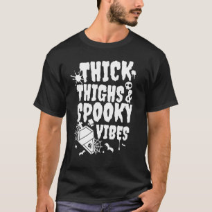 T-shirt Cuisses Épaisses Vibes Squelettes Halloween Crâne