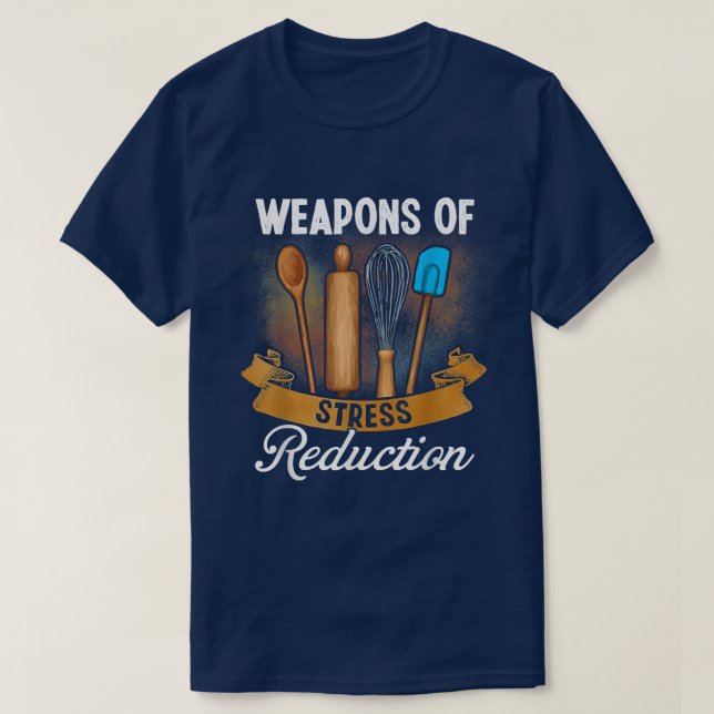 T-shirt Cuisson Humour Armes de réduction du stress Cuisso (Design devant)