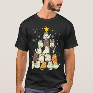 T-shirt Cuite Kitty Chat Noël Arbre Catmas Joyeux Noël