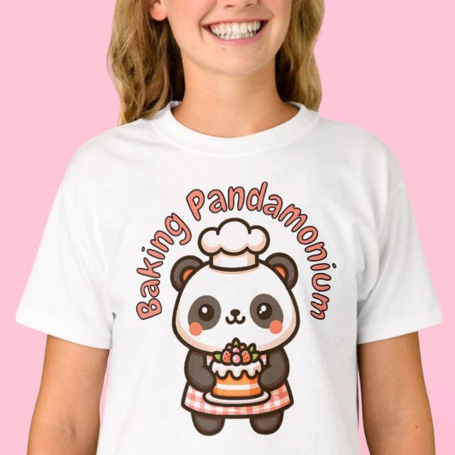 T-shirt Cuite Panda Cuisson Pandamonium Punny Gâteau (Cute Panda Baking Pandamonium Punny Cake T-Shirt)