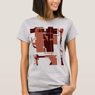 T-shirt Cuivre Brown MCM semblable à l'art Abstrait géomét