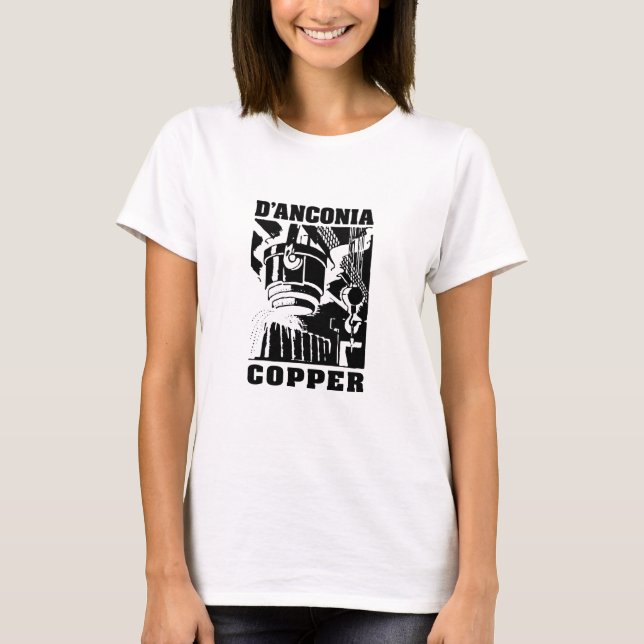 T-shirt cuivre de d'Anconia/logo noir (Devant)