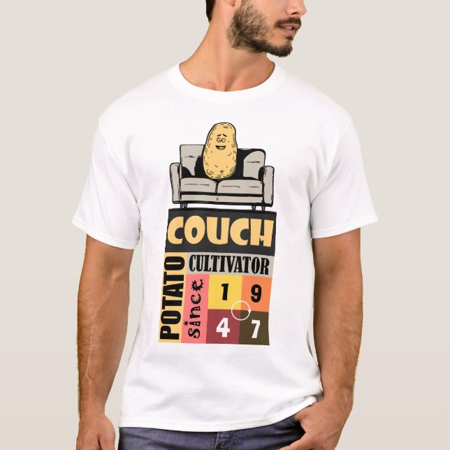 T-shirt Cultivateur de pomme de terre depuis [année de nai (Devant)