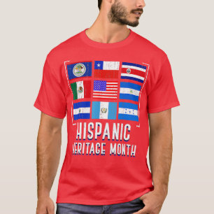 T-shirt Culture Latine Pays Latine Drapeau Hérite Hispaniq