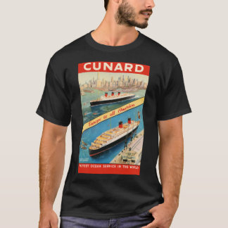 T-shirt Cunard Travel Poster Europe To America