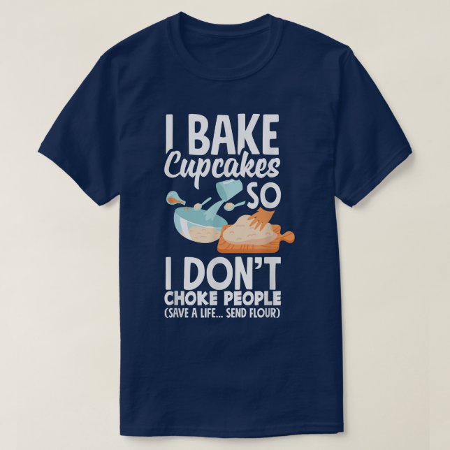 T-shirt Cupcake Bake Lover Funny Cupcake 1273 (Design devant)