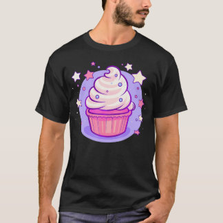 T-shirt Cupcake Cute Pastel Kawaii Stars Célestes Cuisson