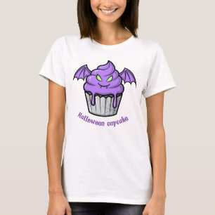 T-shirt Cupcake éffrayant Halloween avec les yeux brillant