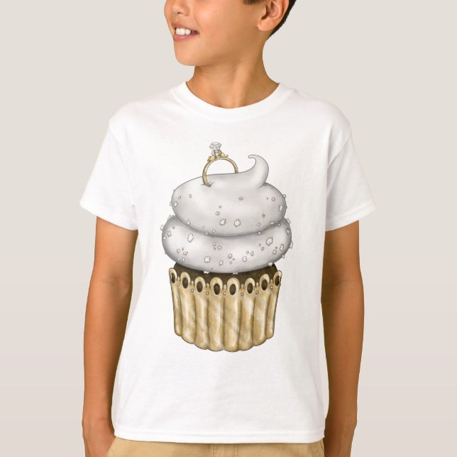 T-shirt Cupcake Fiançailles doux (Devant)
