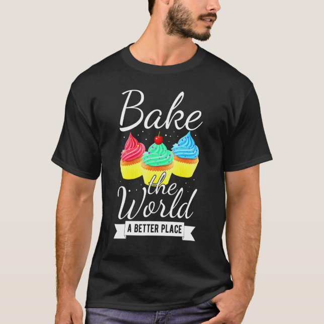 T-shirt Cupcakes Baker Anniversaire Fête Cute Tete (Devant)