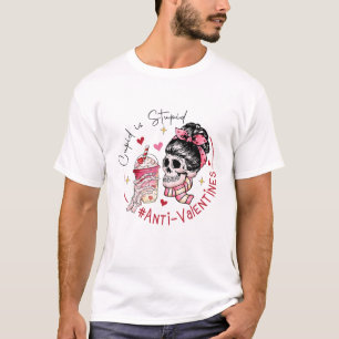 T-shirt Cupid Is Stupid Anti Valentines Funny Skeleton Tee