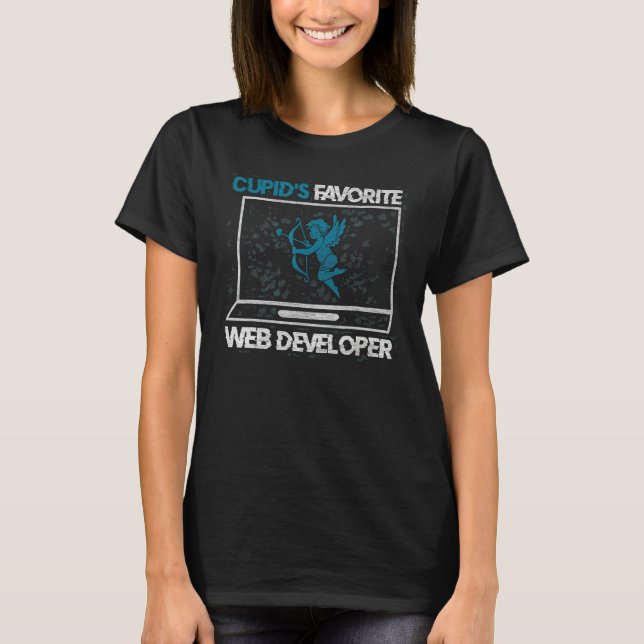 T-shirt Cupid s Favorite Web Developer Romance Couple Men  (Devant)