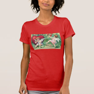 T-shirt Cupidons Joueurs Rétro Maigre Coeurs Valentin Vint
