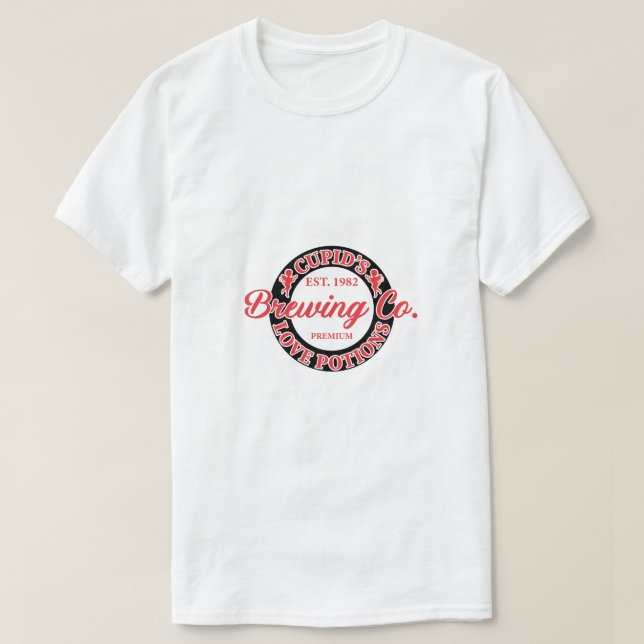 T-shirt Cupids Est. 1982 Brewing Co. Premium Love Potions (Design devant)