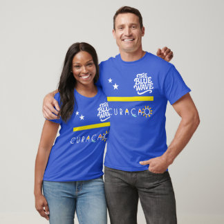 T-shirt Curaçao La Coupe du Monde de Football Blue Wave