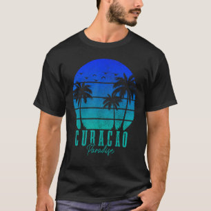T-shirt Curacao Palmiers Vintages Surfer Caraïbes Souven