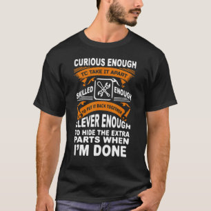 T-shirt Curieux Compétent Et Intelligent Funny Car Auto Ca