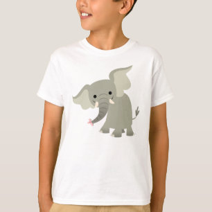 T-shirt curieux d'enfants d'éléphant de bande