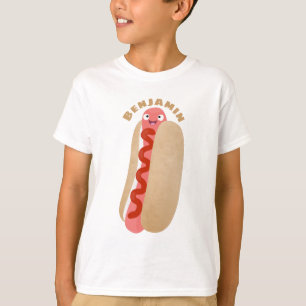 T-shirt Curieux hot dog Weiner dessin animé