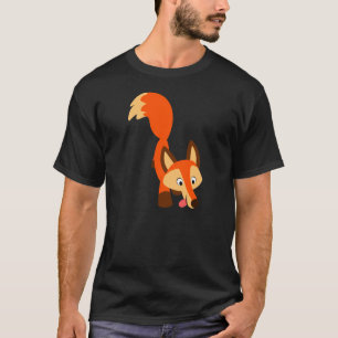 T-shirt curieux mignon de Fox de bande dessinée