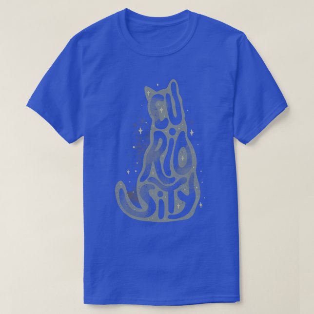 T-shirt Curiosity Typographie de chat par Tobe Fonseca (Design devant)