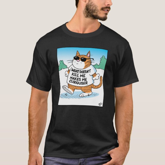 T-shirt Curious Cat (Devant)
