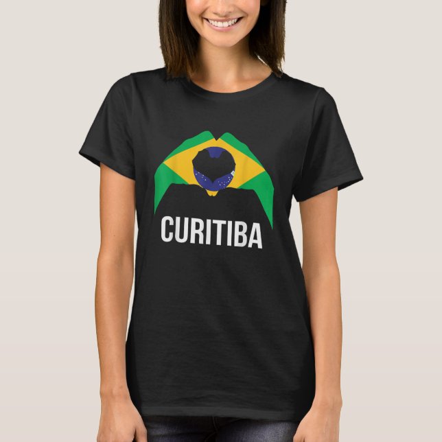 T-shirt Curitiba Brésil ville Love Brésil Drapeau (Devant)