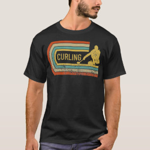 T-shirt Curler Silhouette Perdu Retro Curling