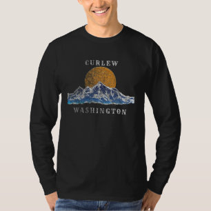 T-shirt Curlew Washington Mountain Sunset Scene