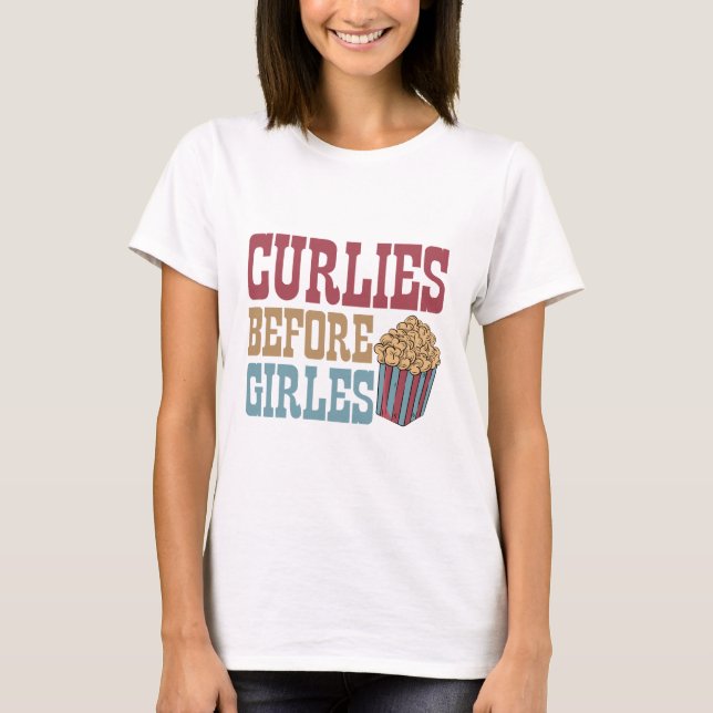 T-shirt Curlies avant les filles Funny Valentines Jour Fra (Devant)