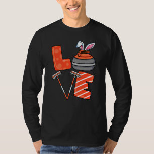T-shirt Curling Broom Bunny Ear Winter Sports de glace Cur