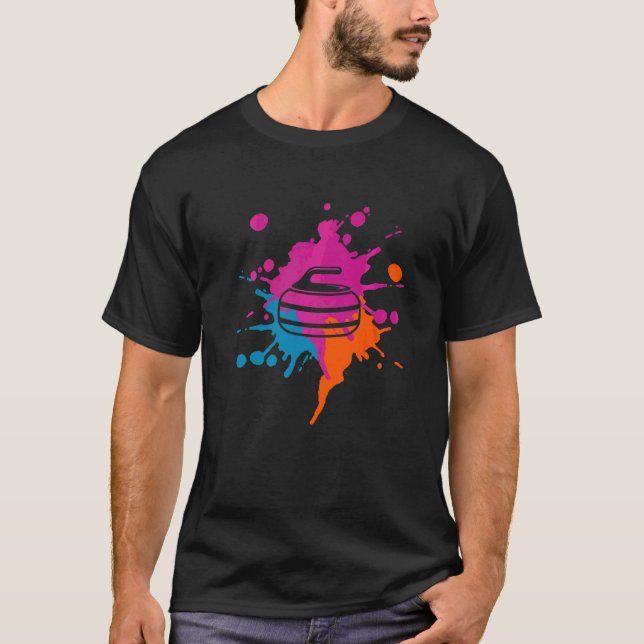 T-shirt Curling Coloré Splash (Devant)
