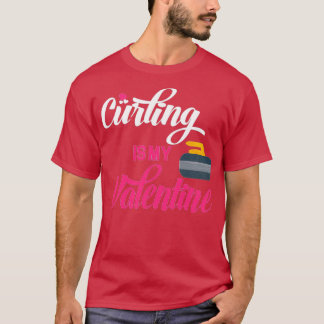 T-shirt Curling Curling Est Mon Valentin