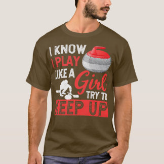 T-shirt Curling de sport d'hiver sur glace Je sais que je