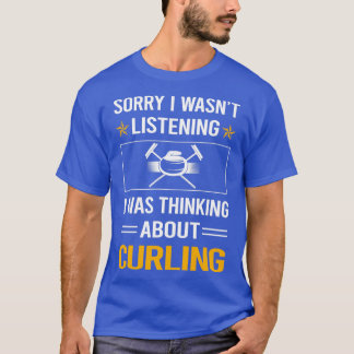T-shirt Curling d'écoute amusant