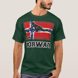 T-shirt Curling Drapeau Norvégien