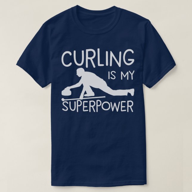 T-shirt Curling Est Mon Idée Cadeau Super Puissance Pour L (Design devant)