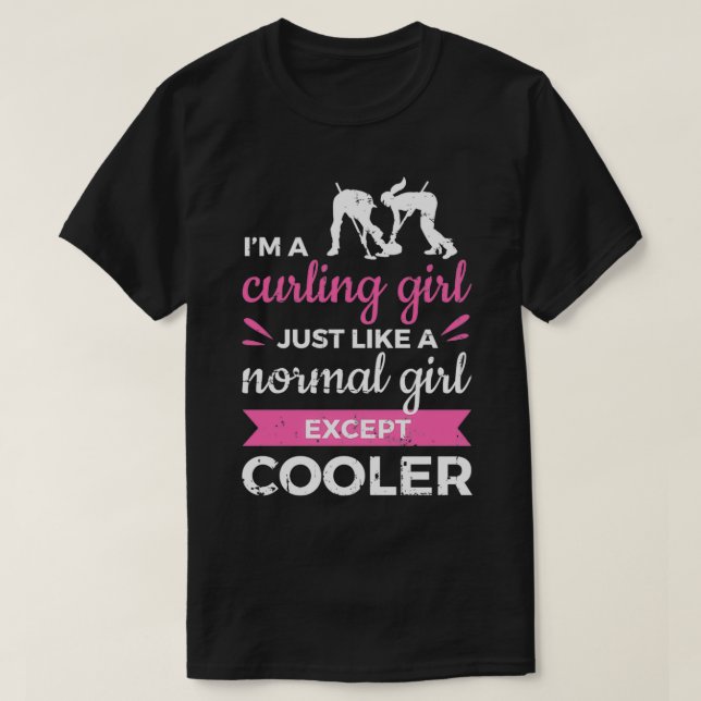 T-shirt Curling Girl Curling glace Curling Sports d'hiver (Design devant)
